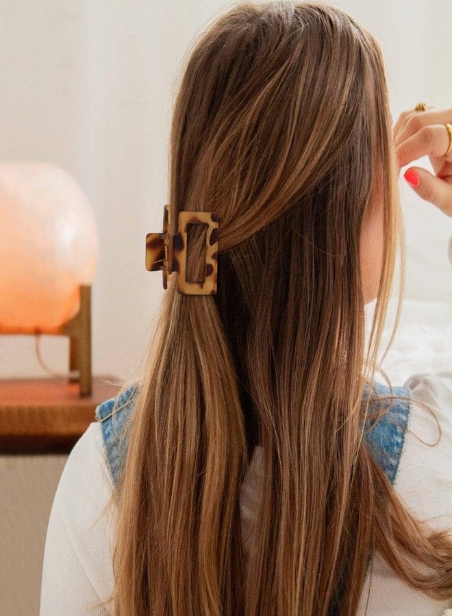 Interesse 8 PCS Small Hair Clips for Women Girls, Square Medium Hair Claw Clips for Thin, Fine & Short Hair, Cute Non Slip Leopard Print Jaw Clips for Valentine's Day Gifts, Ideal for Half Up Hair (Tortoise) - Image 5